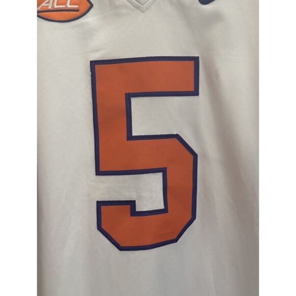 Nike Team Clemson Tigers #5 Uiagalelei Jersey XL White ACC Patch Fair Condition - Picture 15 of 15